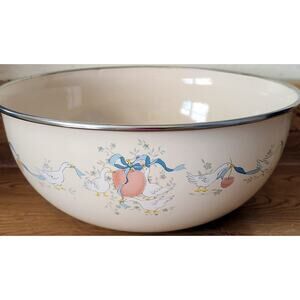 Marmalade Goose Duck Enamelware Mixing Serving Bowl 8 1/2" Country Cottagecore